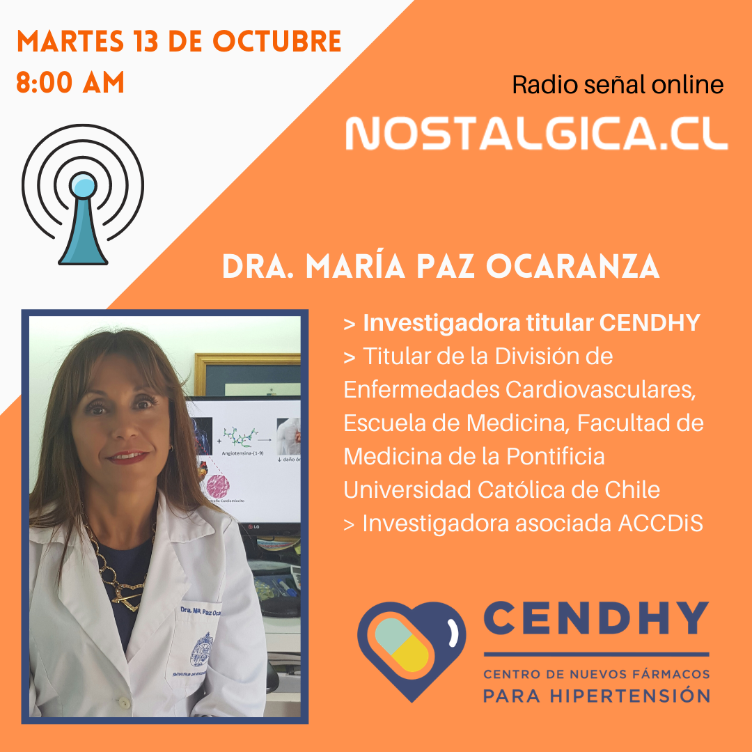 Investigadora CENDHY Dra Ocaranza en Radio Nostálgica martes 13 octubre
